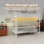 Lit superposé double au-dessus de simple avec bureau encastré et éclairage à DEL - Loft peu encombrant pour enfants et adolescents, structure robuste, assemblage facile, parfait pour les chambres à coucher et les dortoirs (sans matelas)