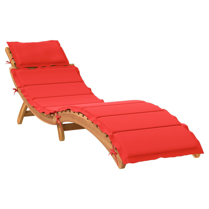 Chaise longue inclinable avec coussins 72,4 po Toddrick, Rouge