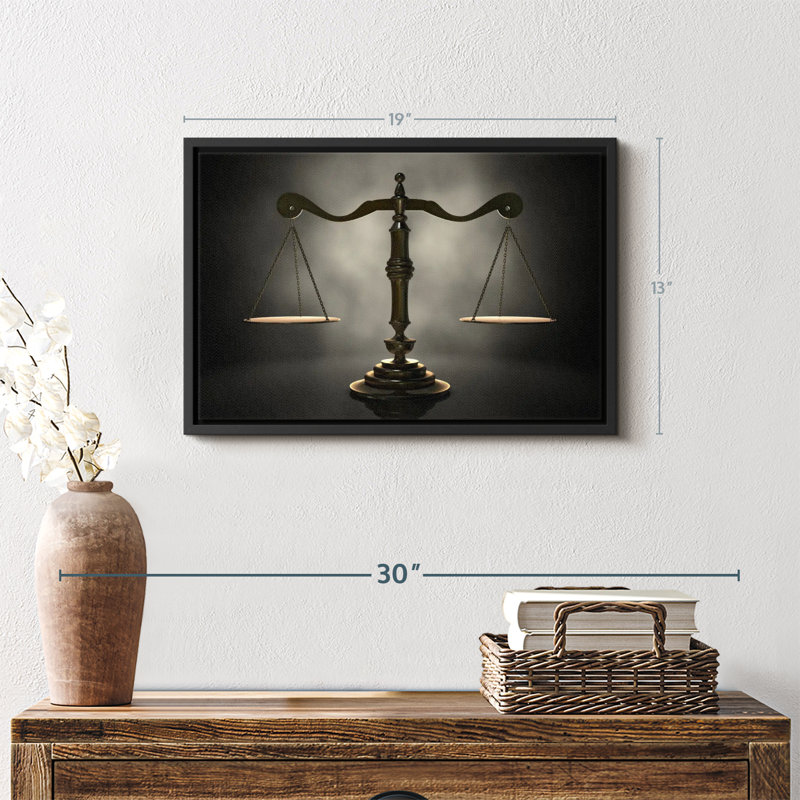 «Gold Scales Of Justice Wall Art», H 13 po x l 19 po