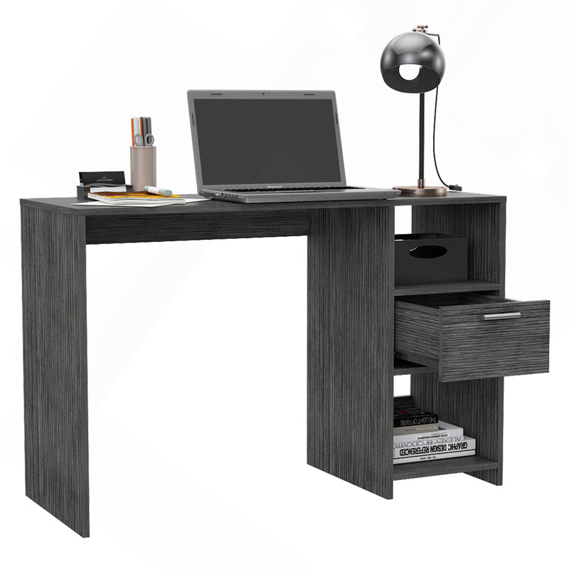 Bureau d'ordinateur, un tiroir, deux tablettes