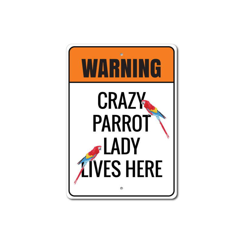 Plaque en aluminium perroquet, H 18 po x l 12 po x P 0,06 po