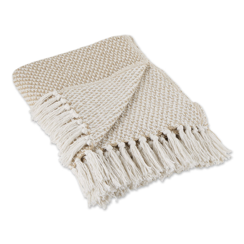 Jeté en coton , Beige
