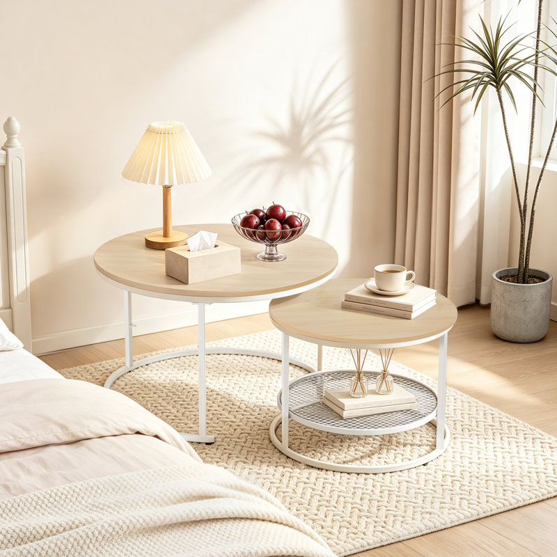 Coffee Table with Storage, White