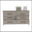Commode double 6 tiroirs Wezz, chambre, gris clair-141360732