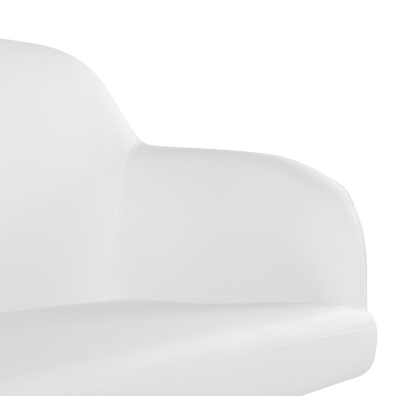 Banc en similicuir Ankney, Doré, Blanc