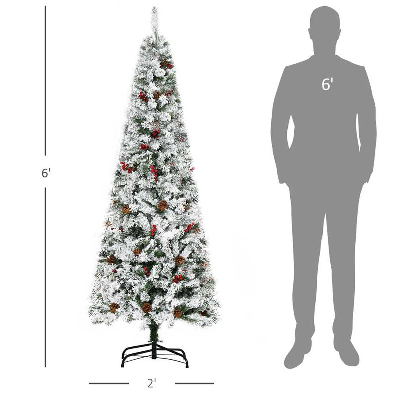 Arbre de Noël artificiel 6 pi avec 600 branches de pin réalistes