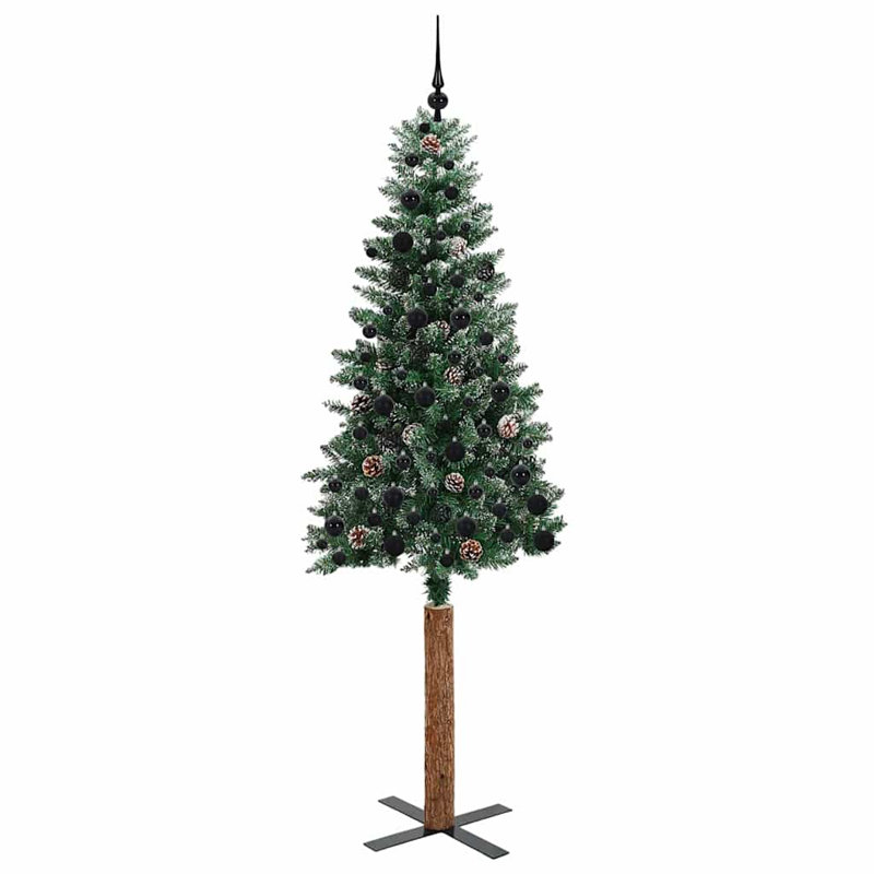 Slim Christmas Tree with 150 LEDs, 6.89' H, Black
