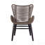 Chaise de patio d'extérieur en bois d'eucalyptus foncé et corde de truffe