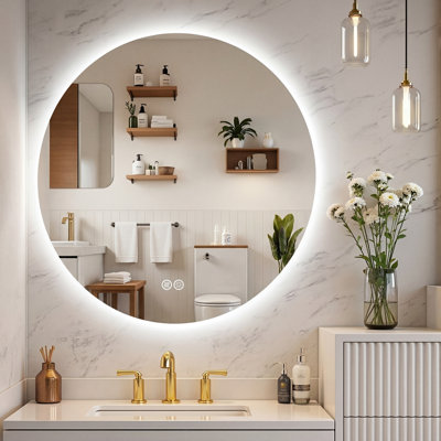 Miroir de salle de bain / meuble-lavabo à DEL rétroéclairé sans cadre certifié Lunara UL