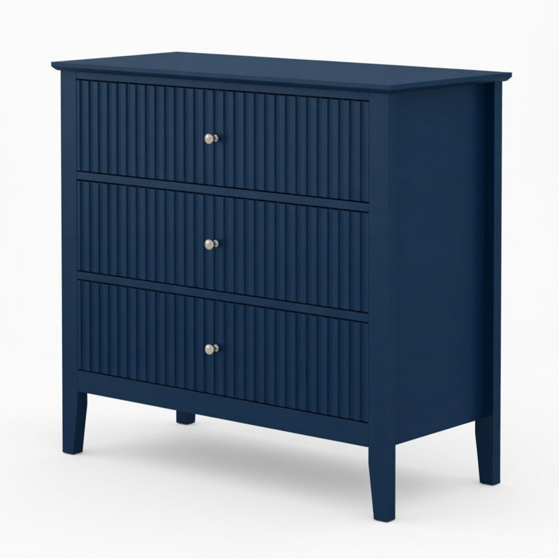 Commodes décoratives avec 3 tiroirs, Bleu