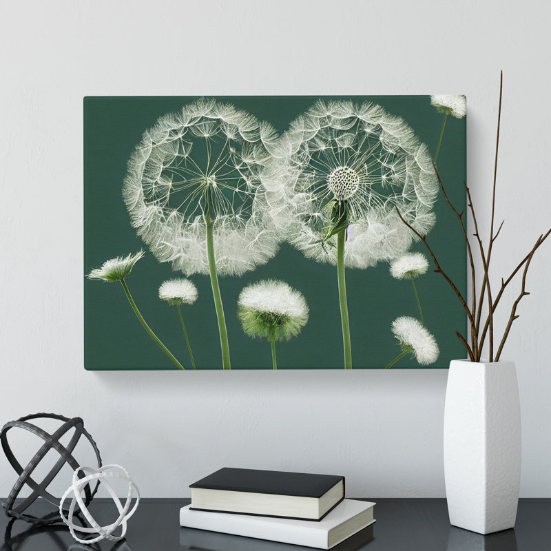 Blooming Dandelion Flowers - Wrapped Canvas, 50cm H x 76cm W x 3cm D
