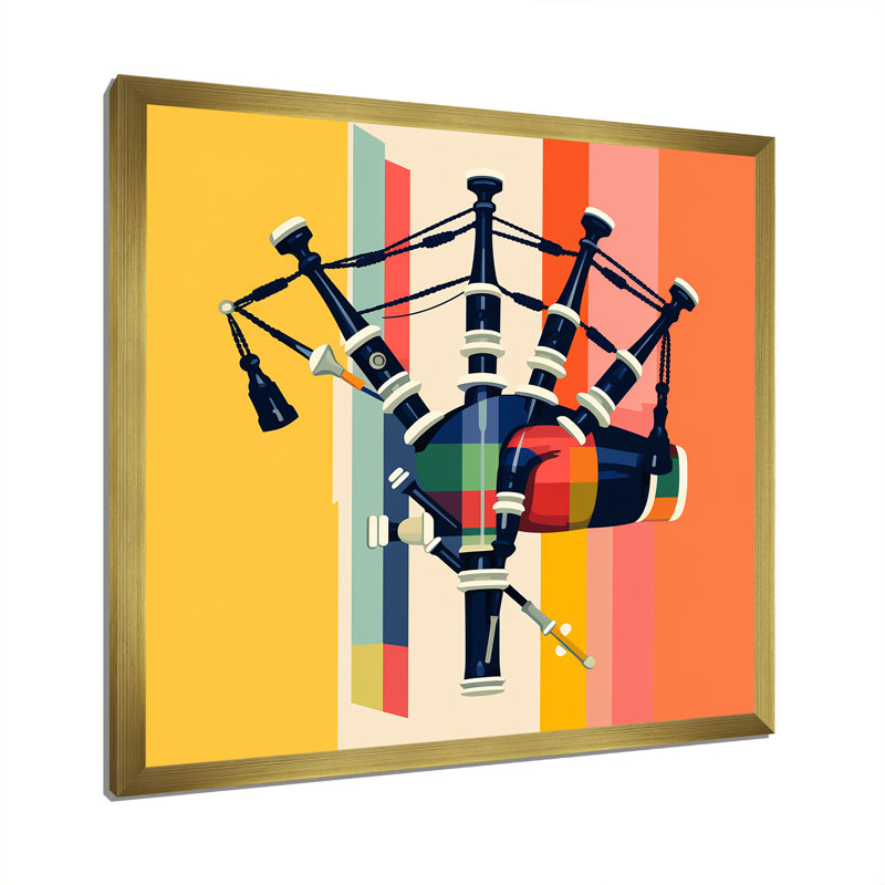 Cornemuse Melody I - fruits, art mural, Cadre doré simple, H 36 po x l 36 po x P 1,5 po