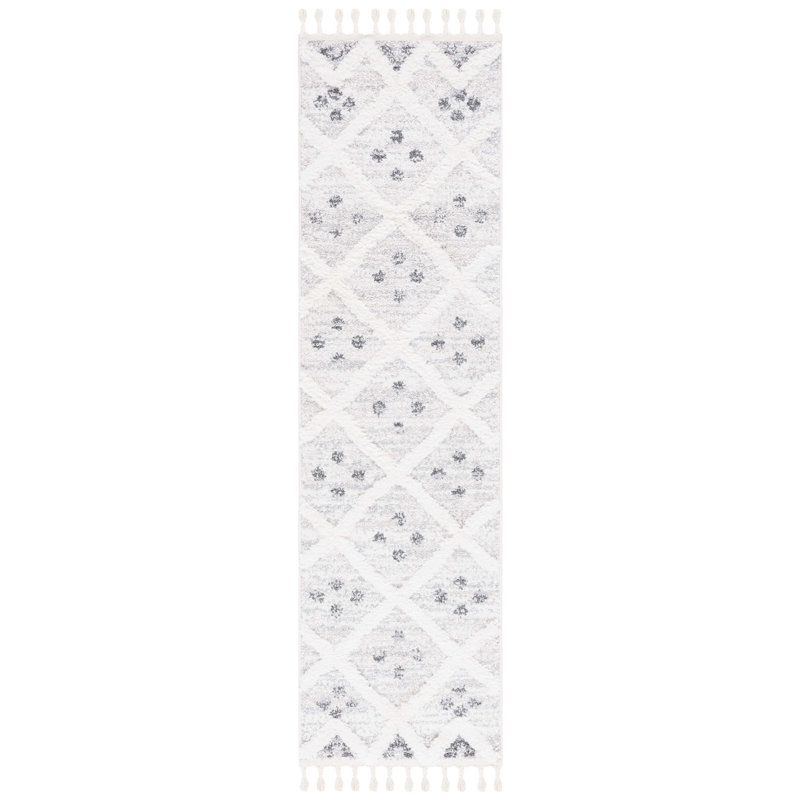 Jeanaya Tassel Shag Performance Geometric Rug, Runner 2'3" x 8'