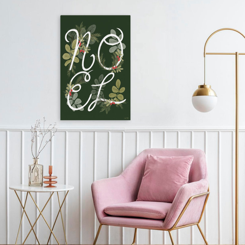 Noel - Art contemporain de Noël avec lettrage des fêtes, H 24 po x l 16 po