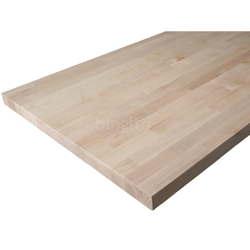 6 ft x 39 in x 1.5 in Solid Wood Butcher Block Island Countertop with Square Edge, Unfinished Birch