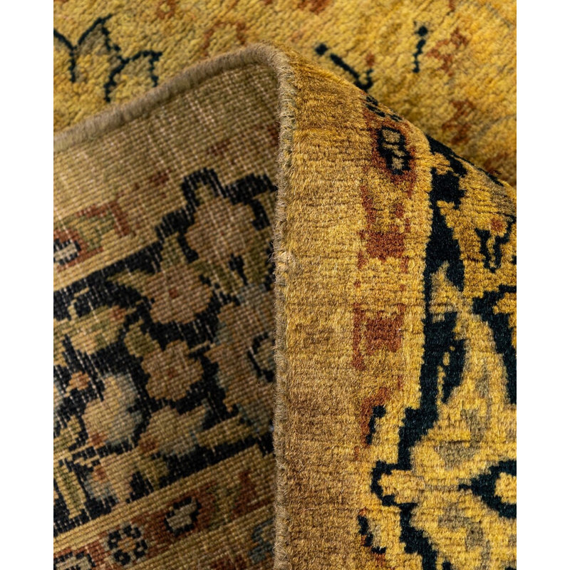 Overdyed Hand-Knotted Wool Modern-Contemporary Yellow Area Rug 2' 7" x 4' 3"