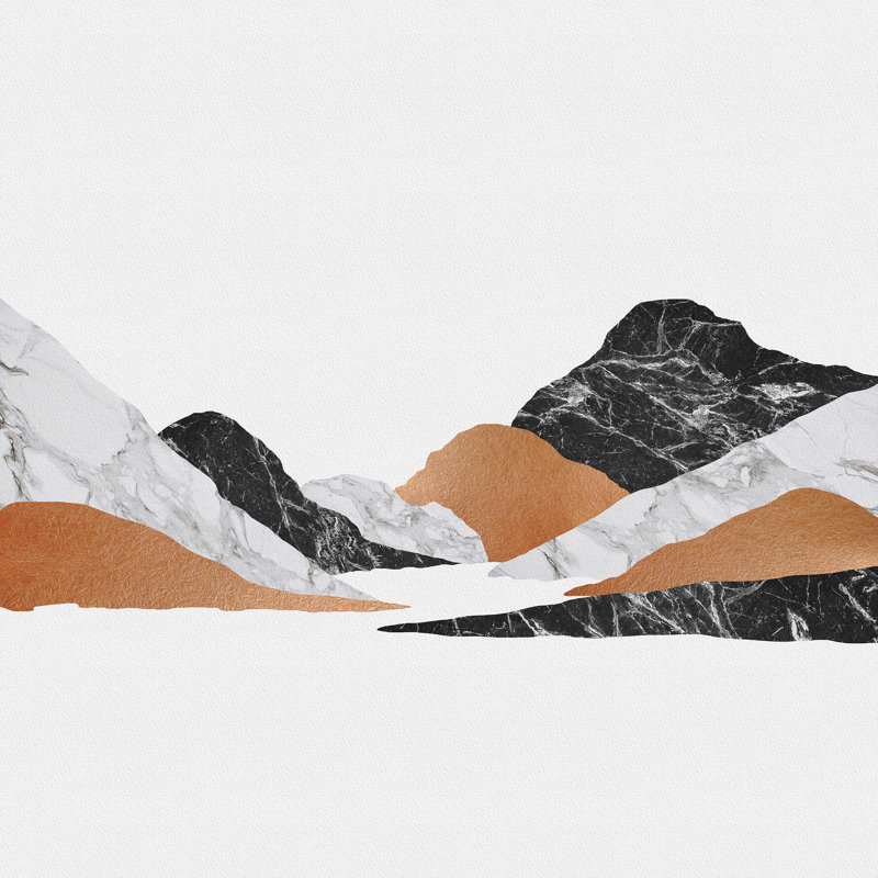 Orara Studio Marble Landscape II, H 12 po x l 12 po, Non, Cadre simple argenté