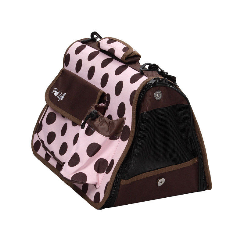 Pet Life Airline Approved Folding Zippered Casual Pet Carrier, Large (18.1" W x 10.1" D x 10.5" H)