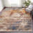 Vintage Overdyed Abstract Performance Area Rug with Fringe-1517062728