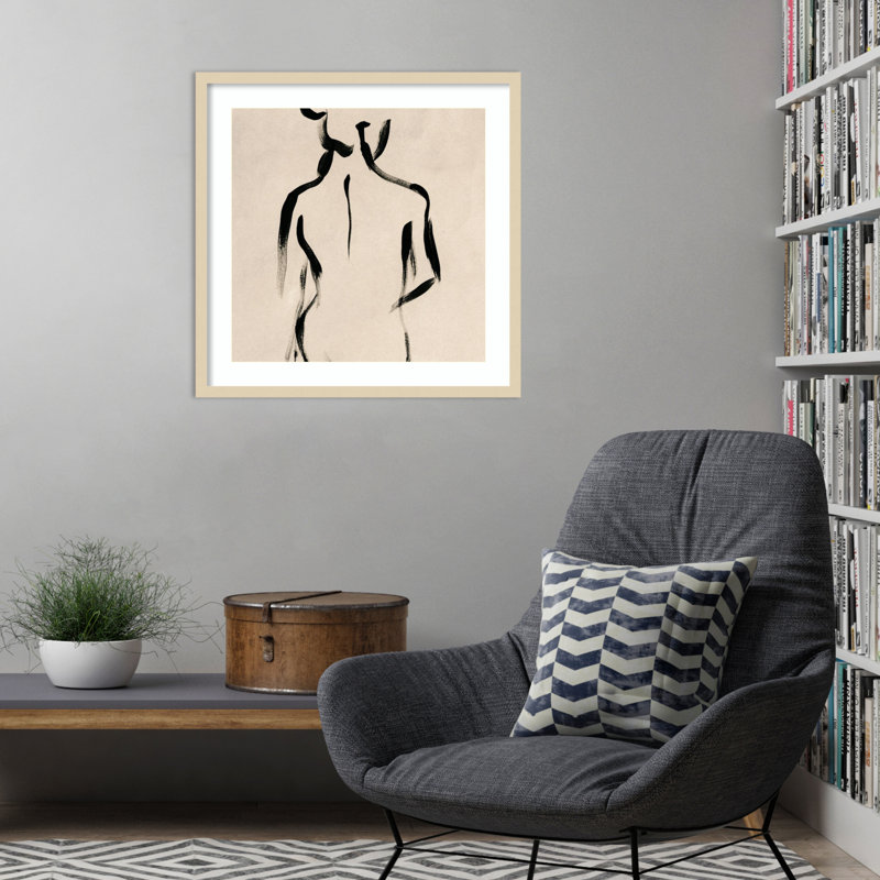 Reproduction d'art mural encadrée abstraite «figure IV» par June Erica Vess, H 25 po x l 25 po