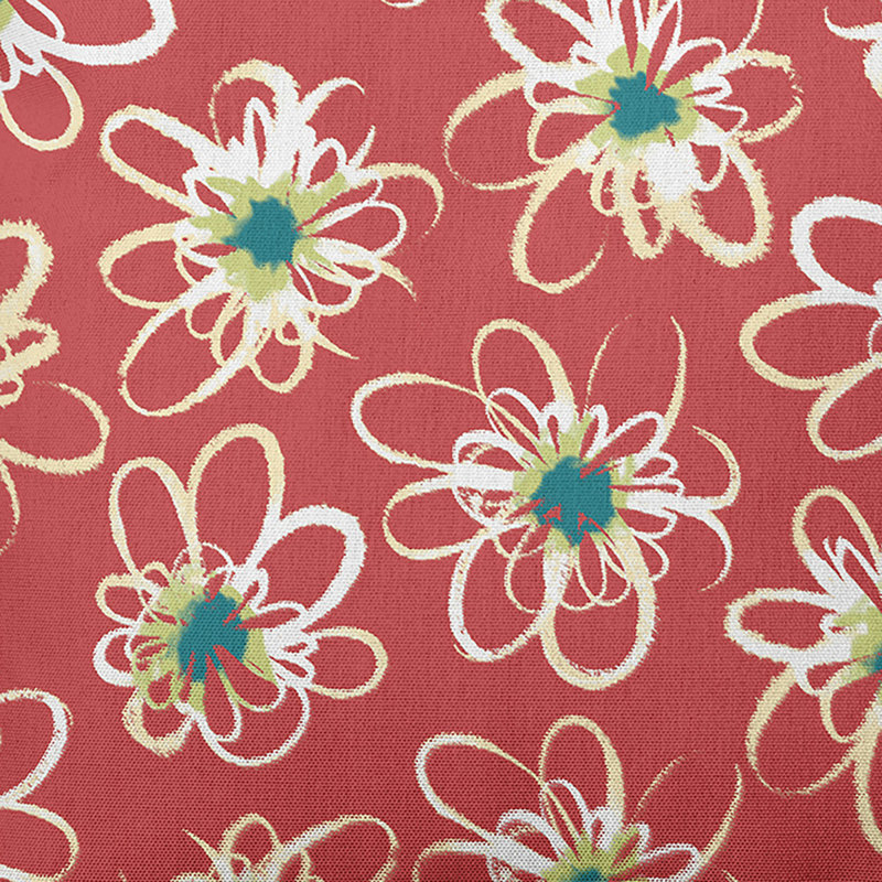 Housse et insert de coussin d'extérieur carré Botanical Blooms, 20 po x 20 po, Corail