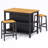 3 Pieces Dining Table Sets, with Fixed Table-119755422