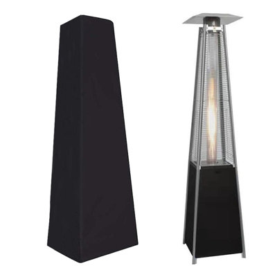 Square Patio Heater Protective Cover Patio Heater Cover with Drawstring  , Patio Heater Cover, High-Density 210D Oxford with Waterproof Silver PU, UV-Resistant
