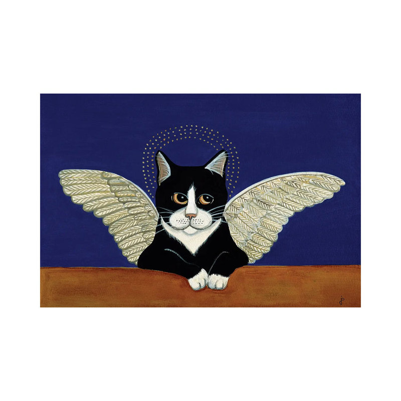 Angel Cat by Jan Panico - Print on Canvas, 30.48 cm H x 45.72 cm W, Wrapped Canvas
