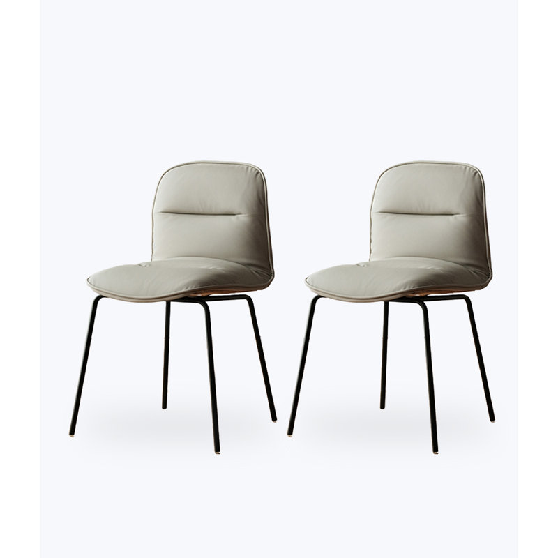 Chaise en cuir Nordic, Gris