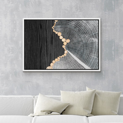 Tree Rings " Black Wood Grain Geometric Tree Ring Collage Abstract Shapes Illustrations "