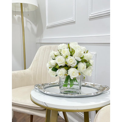 Silk Rose Arrangement in Vase