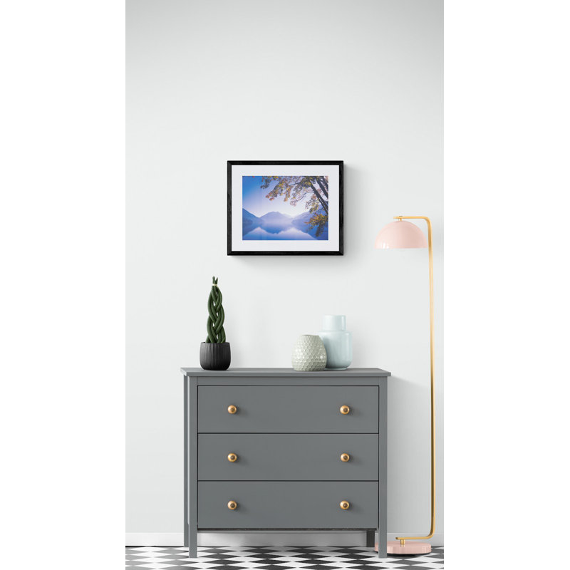Autumn Afternoon Crescent Lake Framed Photographic Print Canvas, 16" H x 20" W, Black Framed Paper