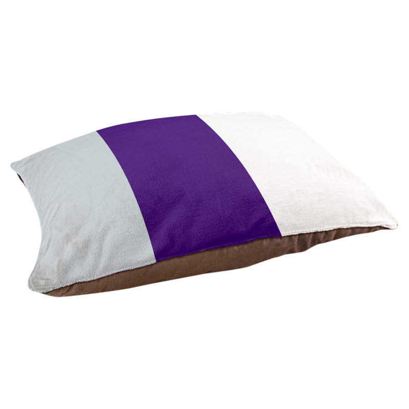 Coussin Houston, Très grand (l 50 po x P 40 po x H 17 po), Argent / mauve / blanc