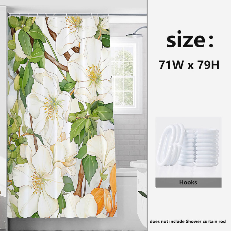 Rideau de douche en polyester, H 79 po x l 71 po
