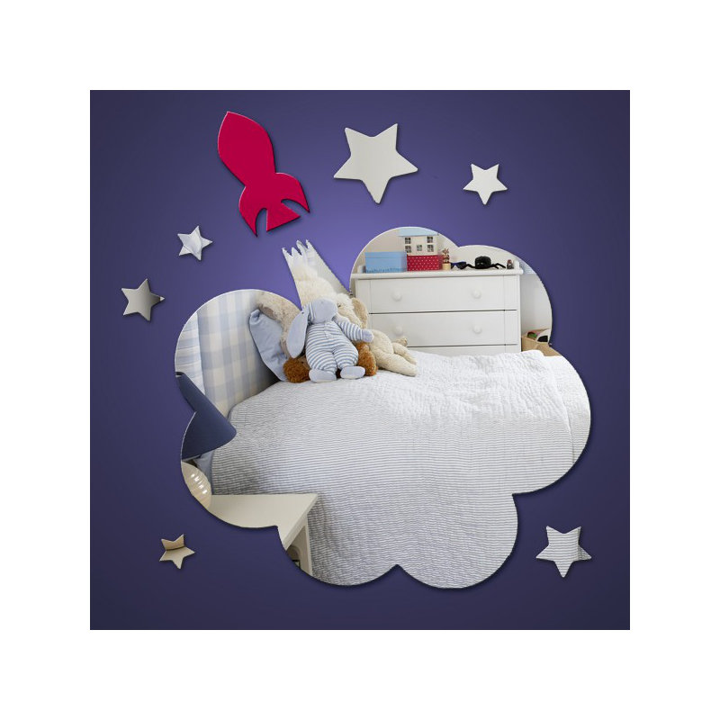 Flat Wall Mirror, 42 cm H x 39 cm W x 0.3 cm D