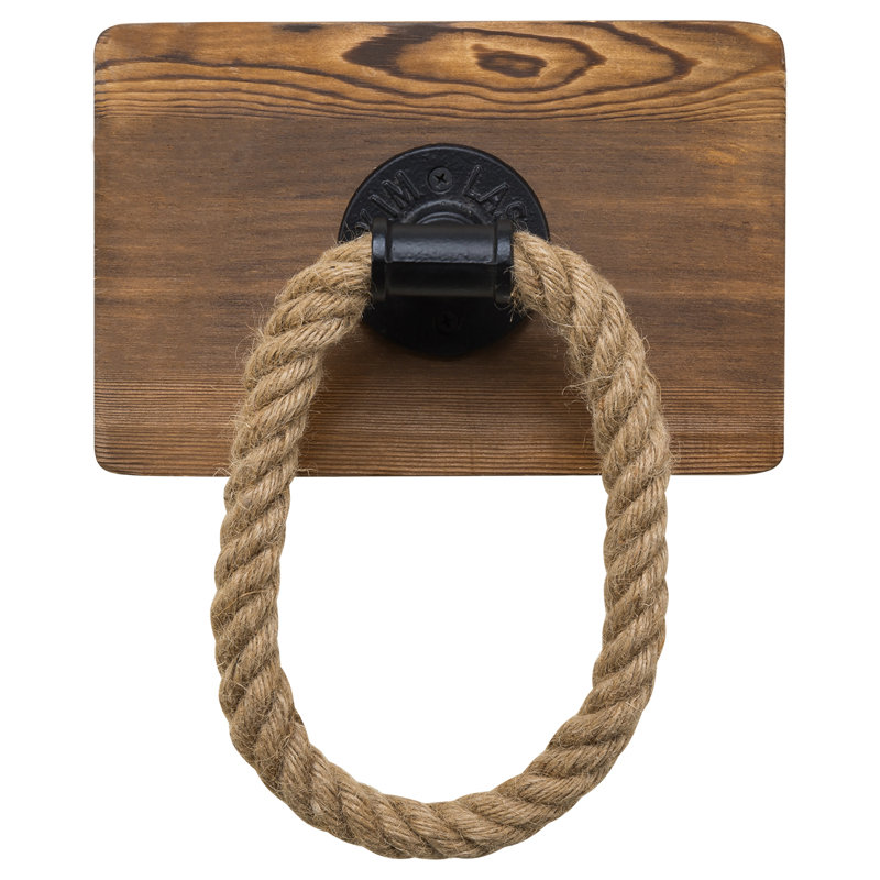 Wall Mounted Rope Towel Ring, Brown