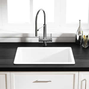 oslo white single bowl fireclay undermount kitchen sink with basket strainer and bottom grid