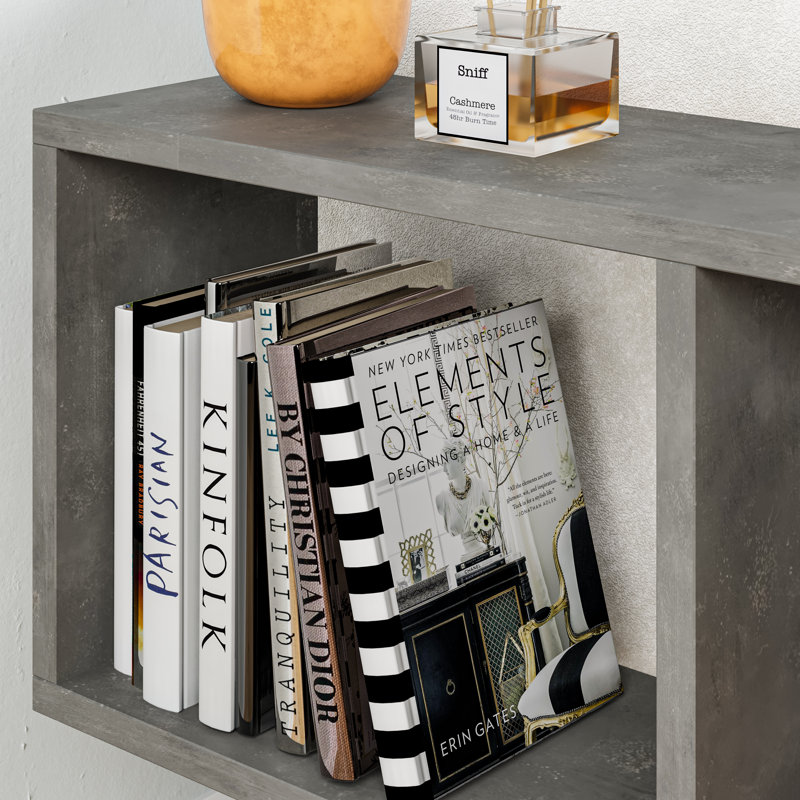Barbara Side Table Modern 2-Tier Design with Storage Compartments, Retro Grey