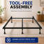 Structure de lit avancée en métal pour sommier et matelas, support central en fer, tête de lit amovible, sans bruit, assemblage facile sans outil, support à 6 pieds, très grand, noir-1044260458-854999754