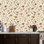 Papier peint adhésif peler et coller en PVC, revêtement mural auto-adhésif amovible avec impression de fougères de champignon botanique rétro, imperméable pour la décoration intérieure - Rouleau