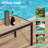 Rectangle Patio Table, Outdoor Imitation-wood Tabletop