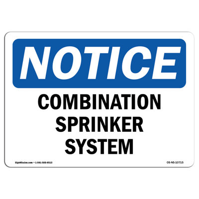 Combination Sprinkler System Aluminum Sign 18 x 24
