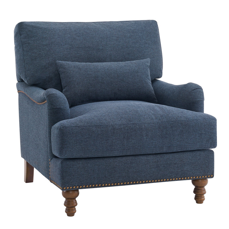 Fauteuil Hierro, 100 % lin bleu marine