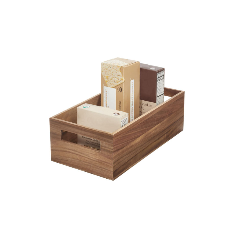 Panier de rangement en bois d'acacia avec poignées iDesign - Naturel
