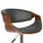 Alvin Swivel Adjustable Height Bar Stool with Pedestal Base in Faux Leather, Walnut Wood and Chrome-19477863