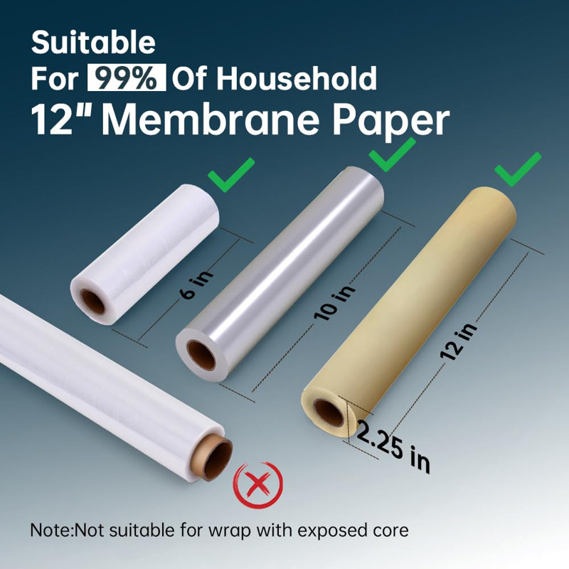 Le range-tout 3 en 1 avec coupe comprend 2 rouleaux de plastique et un distributeur de papier d'aluminium, un porte-papier magnétique