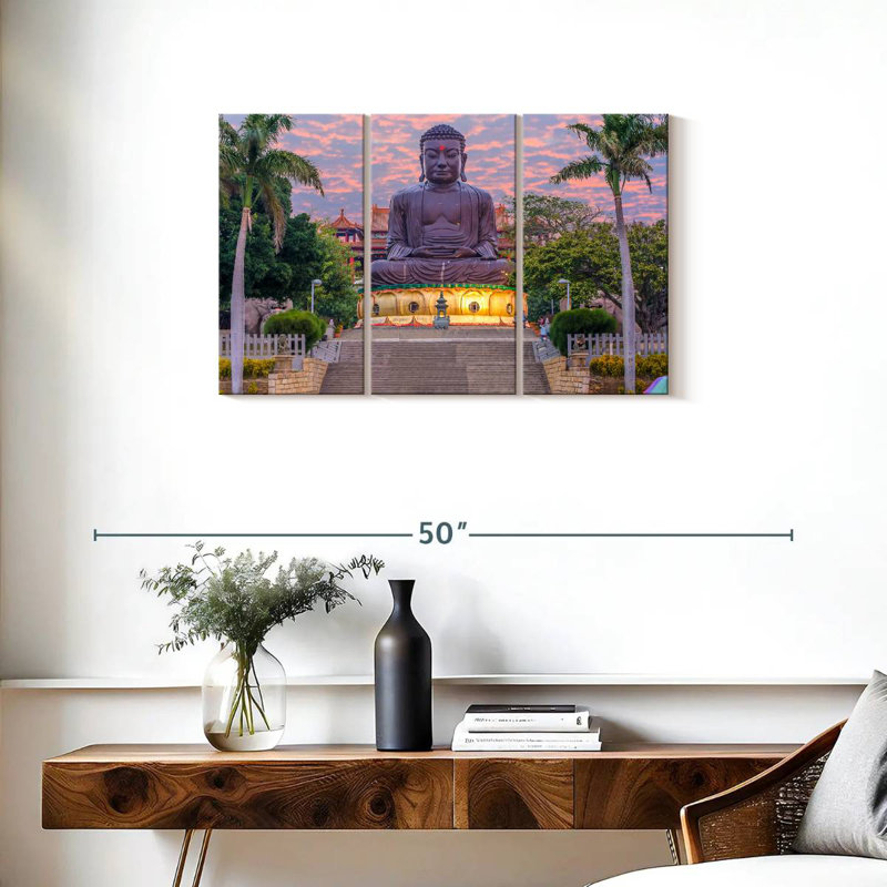Statue de grand Bouddha Adella Changhua, H 20 po x l 33 po