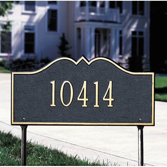 Plaque d'adresse sur 1 ligne Hillsboro, Cuivre antique, Oui