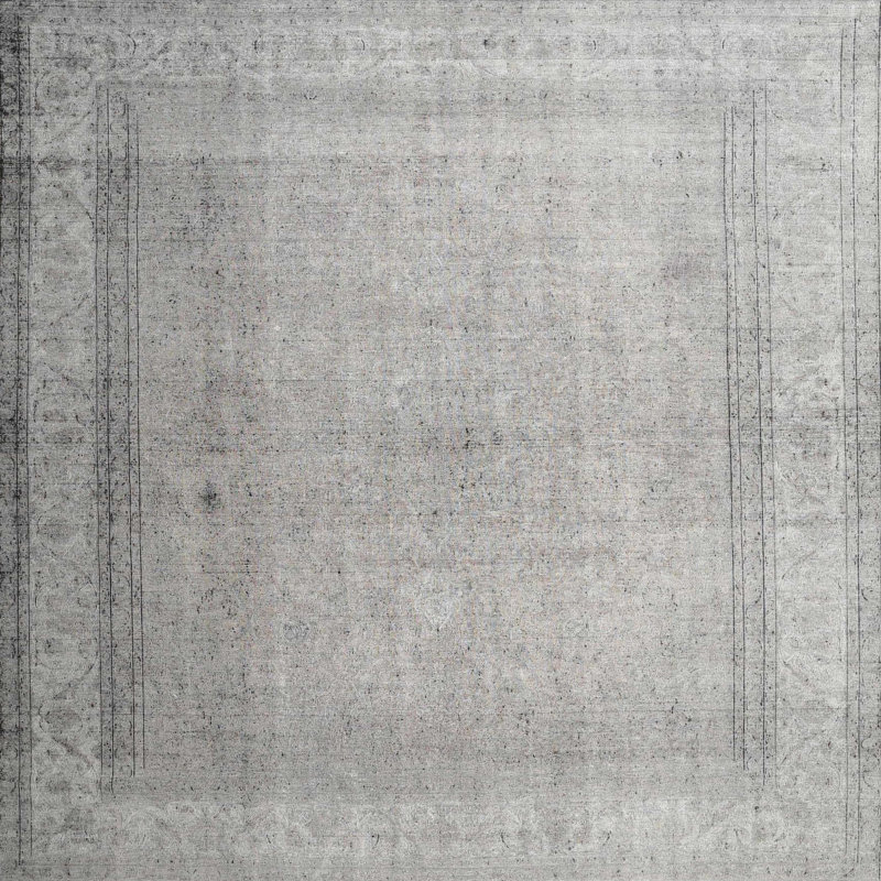 Tapis gris zone contemporaine, Carré 8 pi