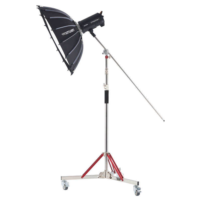 Trépied robuste avec roulettes et hauteur maximale: 10,5 pi / 320 cm